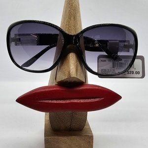 Falls Creek Black Oversized Snake Pattern Detail Sunglasses